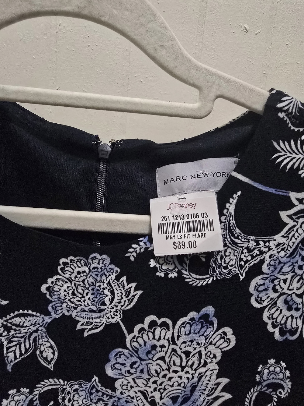 jcpenney Marc New York Black Maxi Dress with White & Light Blue Floral Print